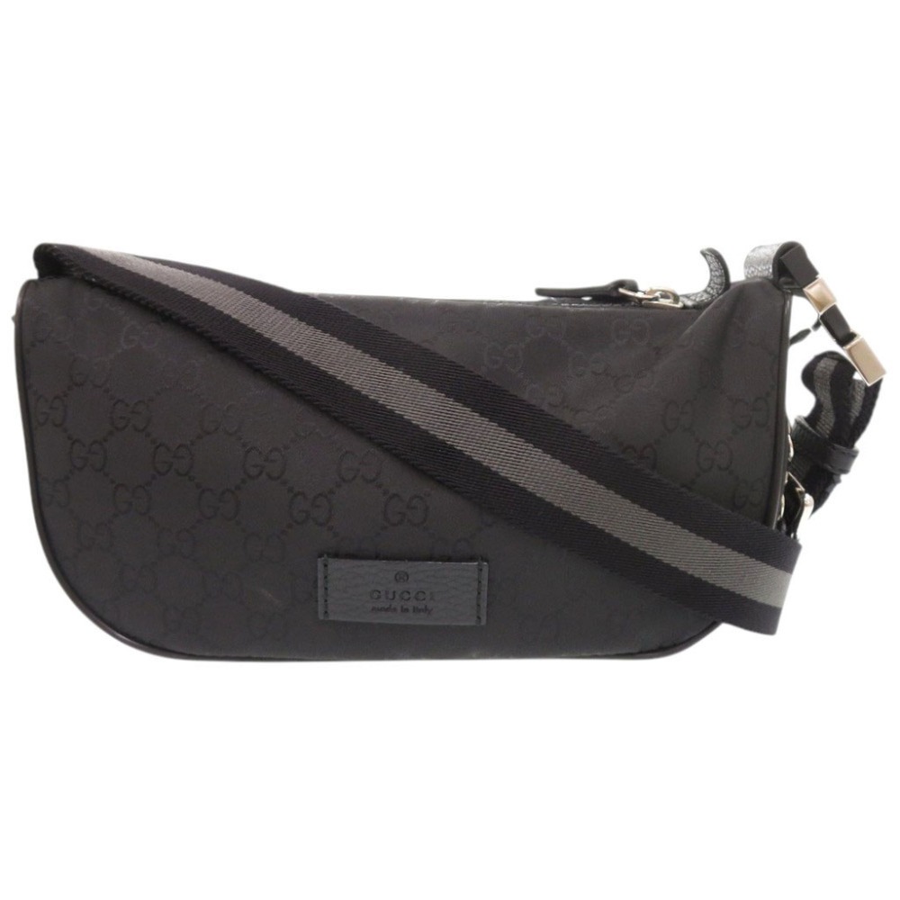 Gucci GG pattern 449182 Nylon Black Waist Bag Body 1083GUCCI